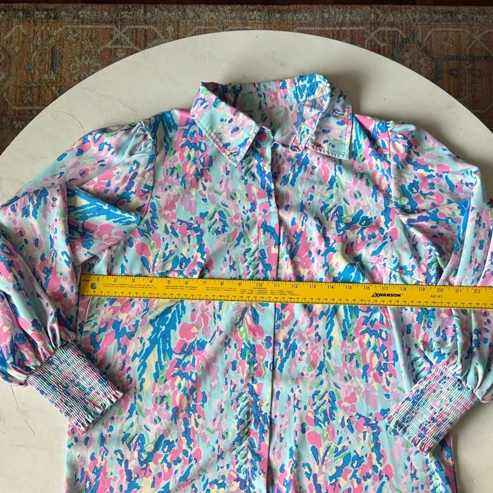Amazon Women's Multicolor Button Down Shirt - Picture 14 of 15